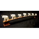 Early carved ivory graduated elephant figure group