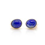 Lapis lazuli and 9ct yellow gold stud earrings