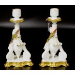 Pair antique Moore Brothers candlesticks