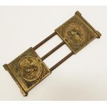 Vintage decorated brass table bookends