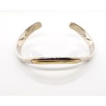 Sterling silver and 9ct yellow gold child's bangle