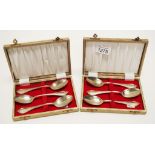 Set six sterling silver dessert spoons