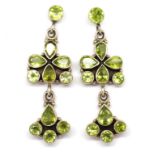 Peridot and silver hanging earrings