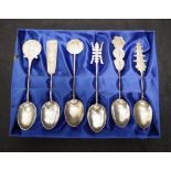 Set of six Chinese silver teaspoons