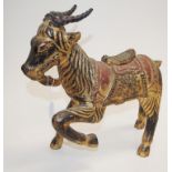 Oriental carved wood Deer figure