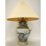 Old Chinese famille rose lidded jar