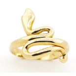 Yellow gold snake ring