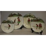 Four various Royal Doulton golfing series plates