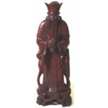 Chinese carved wood standing sage figure