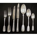 Fifty six piece Victorian sterling cutlery set