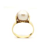 Pearl set 18ct yellow gold ring