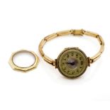 Gold wrist watch for restoration