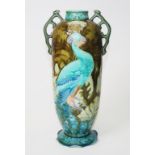 Antique Minton Secessionist 'Peacock' vase