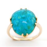 Turquoise and 9ct rose gold ring