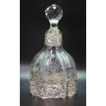 Good Dutch silver and etched glass decanter