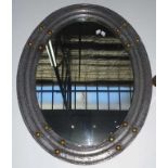 Oval arts & crafts wall mirror