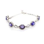 Tanzanite set silver bracelet