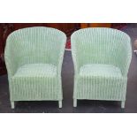 Pair of Lloyd Loom type armchairs