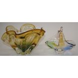 Vintage Murano glass bowl and basket