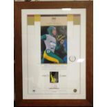 Framed coloured photograph of Cathy Freeman