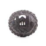 Victorian carved Whitby jet brooch