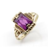 Art Deco 15ct gold and synthetic sapphire ring