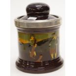 Royal Doulton golfing Kingsware lidded tobacco jar