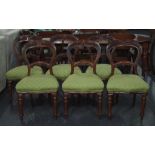 Six late Victorian mahogany balloon back chairs