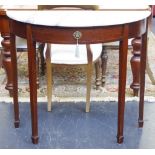 Marble top demi-lune table