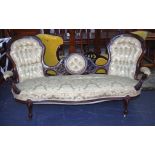 Victorian double spoon back sofa