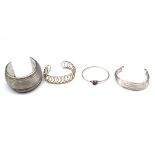 Four silver bangles