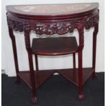 Chinese 3 tier demi-lune table