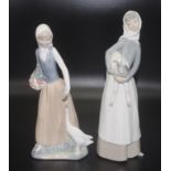 Lladro Woman with Lamb ceramic figure