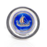 Norwegian silver and enamel dragon boat dish