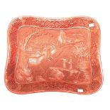 Large Chinese cinnabar tray