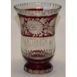 Good vintage cut glass crystal vase