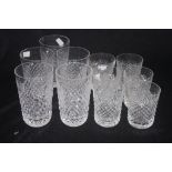 Eleven various Waterford crystal glasses