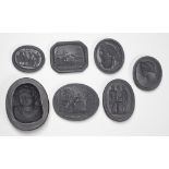 Seven Wedgwood black basalt intaglio seal