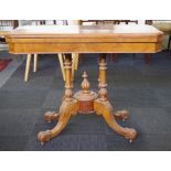 Edwardian walnut card table