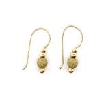 9ct yellow gold beaded earrings