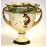 Large Royal Doulton golfing series ware loving cup