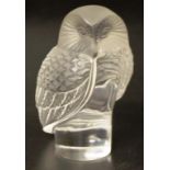 Lalique France crystal owl figurine