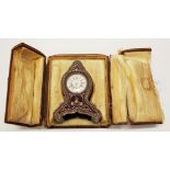 Miniature silver & guilloche enamel carriage clock