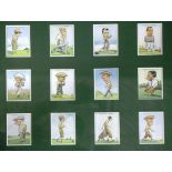 Oak framed golfing cigarette cards