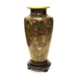 Large Chinese cloisonne floral vase