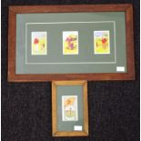 Two various framed golfing theme cigarette cards