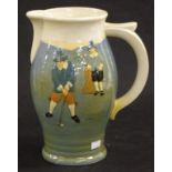 Large rare Royal Doulton Queensware golfing jug