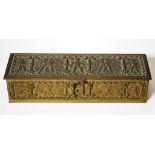 Antique Dutch brass cherub embossed jewellery box