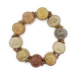 Antique carved lava cameo bracelet