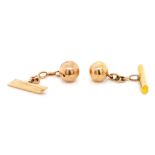 Early 20th C. 9ct rose gold cufflinks